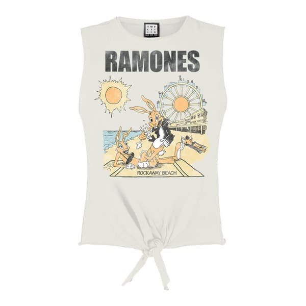Amplified Dam/Damer Rockaway Beach Ramones Vintage Crop Top