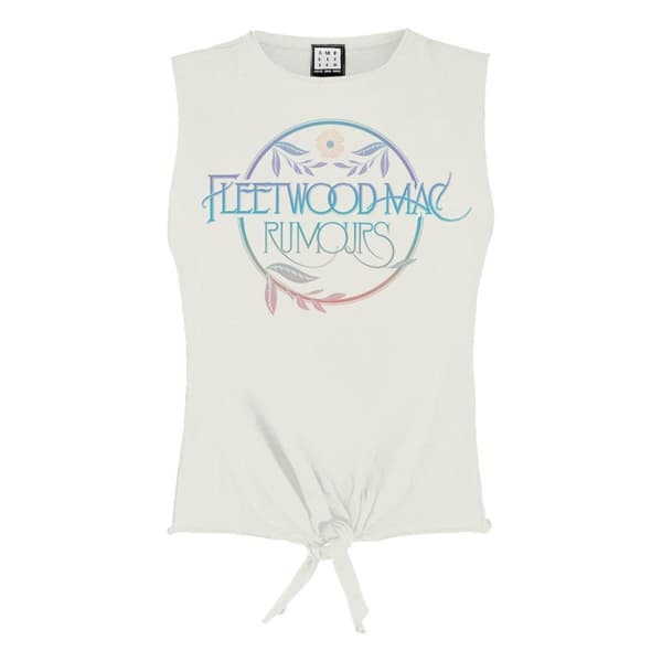 Amplified Womens/Ladies Rumours Floral Fleetwood Mac Vintage Crop Top White M
