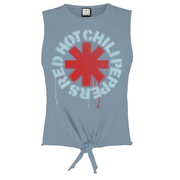 Amplified Womens/Ladies Stencil Asterix Red Hot Chilli Peppers Crop Top