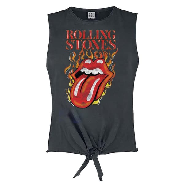 Amplified Dam/Herrar Hot Tongue The Rolling Stones Cropped Tank Top