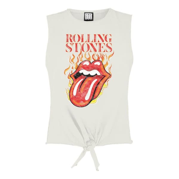 Amplified Dam/Herrar Hot Tongue The Rolling Stones Cropped Tank Top