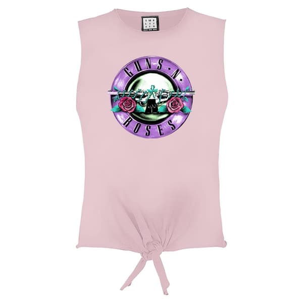 Amplified Womens/Ladies Tonal Bullet Guns N Roses Sleeveless Crop Top Pink XL