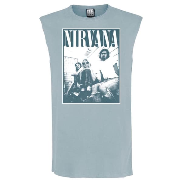 Amplified Mens Group Shot Nirvana Sleeveless Tank Top Strange Blue L