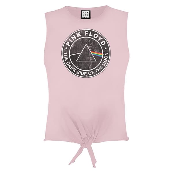 Amplified Womens/Ladies The Dark Side Of The Moon Pink Floyd Sleeveless Crop Top Pink 182 M