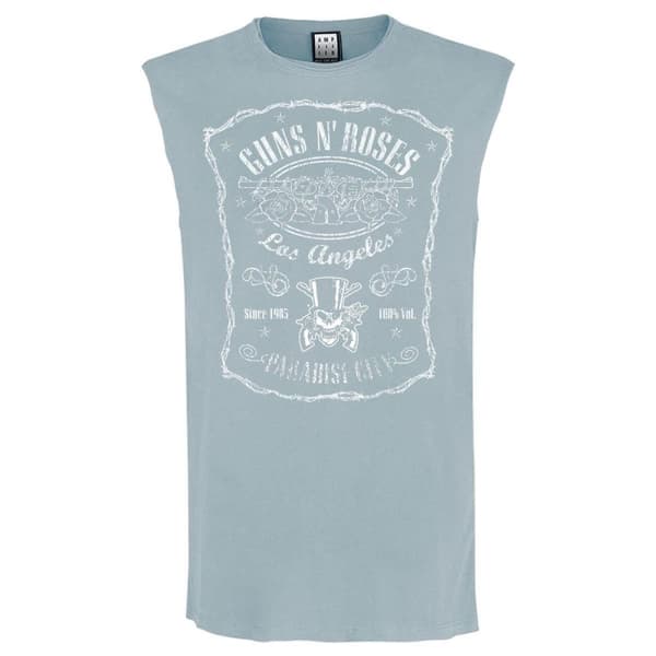 Amplified Mens Paradise City Guns N Roses Tank Top Strange Blue M