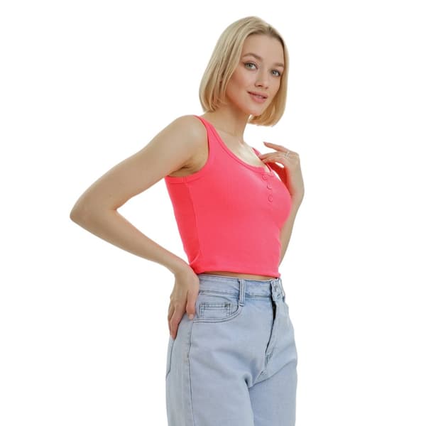 Lookus Womens/Ladies Mercan Button Crop Top