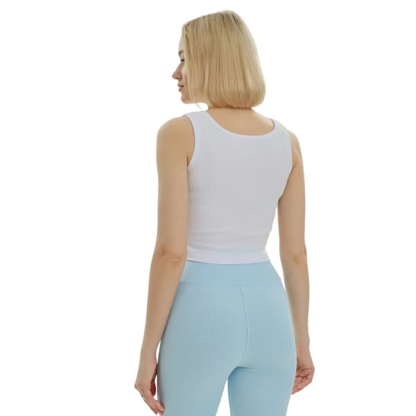 Lookus Dam/Ladies Mercan Button Crop Top