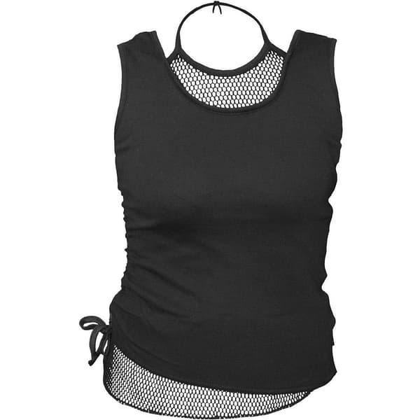 Spiral Direct Dam/Dotter Gothic Rock 2 in 1 Mesh Top med knytblus Black M