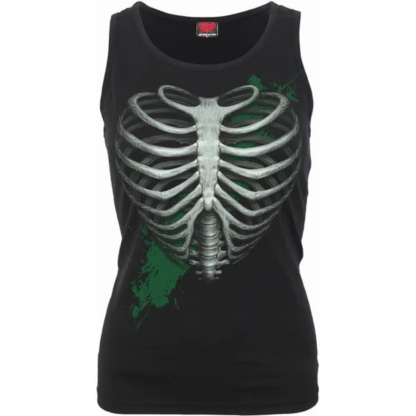Spiral Direct Womens/Ladies Heart Ribs Glow In The Dark Sleeveless Top