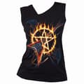 Miniatyrbillede 1 af 2: Spiral Direct Womens/Ladies Hot Metal Heart Ribs Gathered Shoulder Sleeveless Vest Top