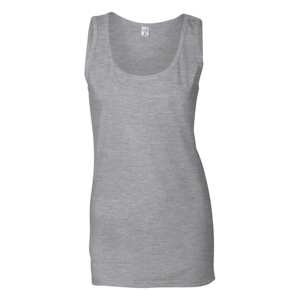 Gildan Womens/Ladies Soft Tank Top Sports Grey 8 UK