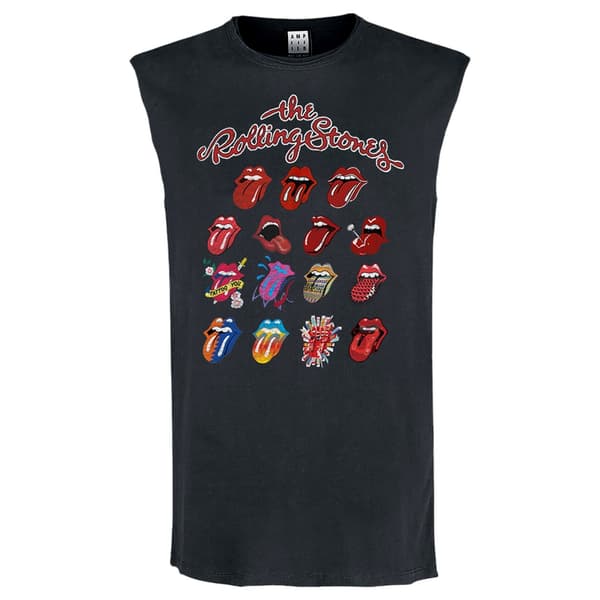 Amplified Mens Evolution The Rolling Stones Sleeveless Tank Top Charcoal S
