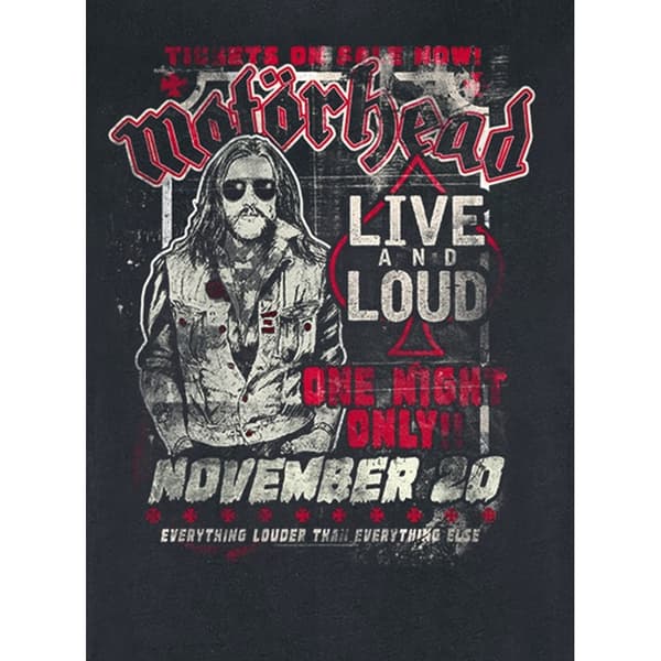 Amplified Mens One Night Only Motorhead Sleeveless Tank Top
