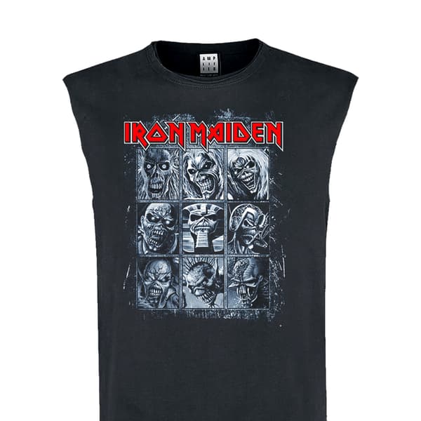 Amplified Mens 9 Eddies Iron Maiden Sleeveless Tank Top
