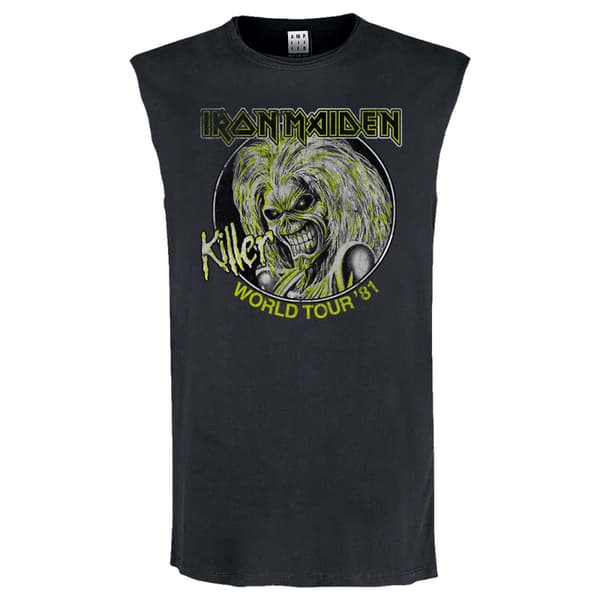 Amplified Mens Killer Tour 81 Iron Maiden Sleeveless Tank Top
