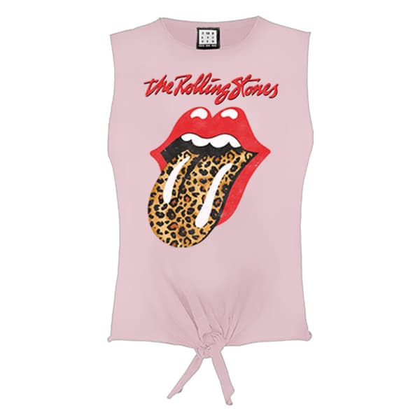Amplified Womens/Ladies Leopard Tongue The Rolling Stones Sleeveless Tank Top