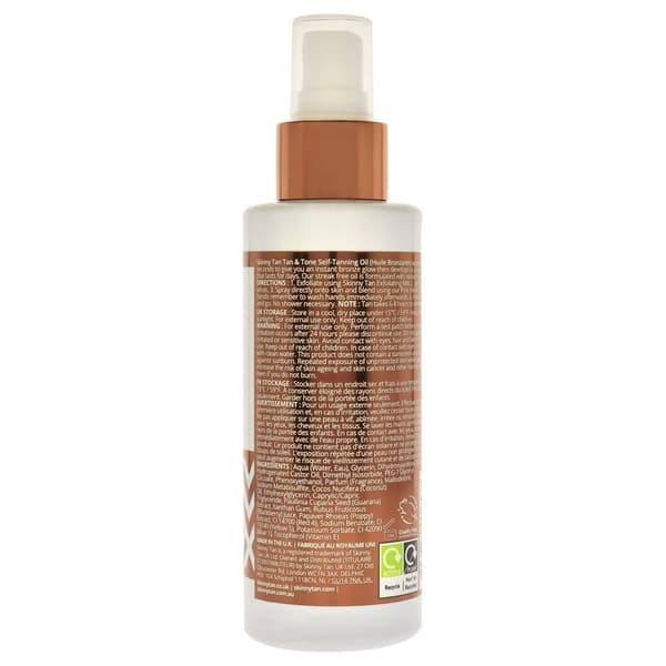 Itseruskettava oljy - Medium by Skinny Tan naisille - 4,9 unssia oljya