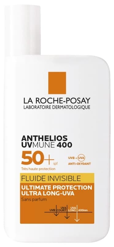 LA ROCHE ANTHELIOS UV MUNE 400 SPF 50+ Näkymätön UV-suodattimella varustettu aurinkosuoja 50 ml