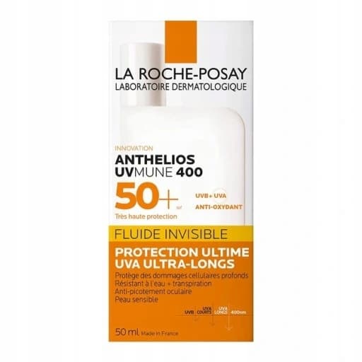 LA ROCHE ANTHELIOS UV MUNE 400 SPF 50+ Näkymätön UV-suodattimella varustettu aurinkosuoja 50 ml