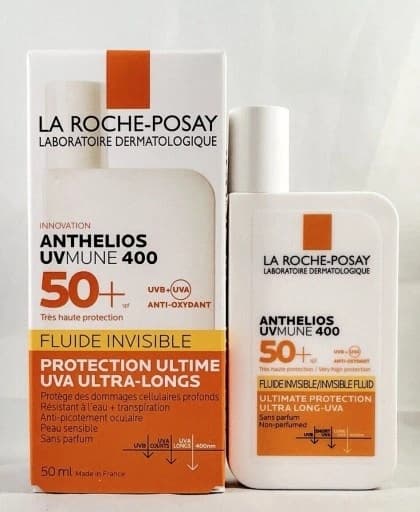 LA ROCHE ANTHELIOS UV MUNE 400 SPF 50+ Näkymätön UV-suodattimella varustettu aurinkosuoja 50 ml
