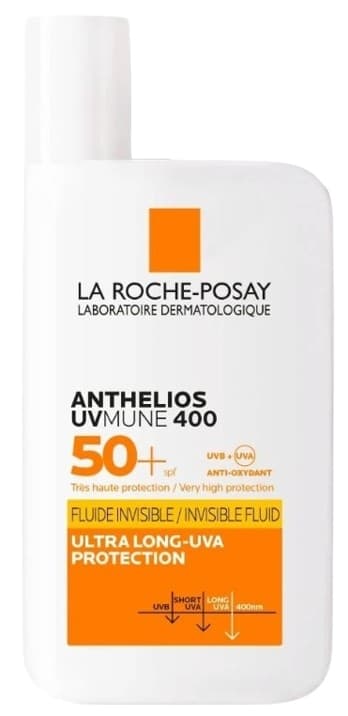 LA ROCHE ANTHELIOS UV MUNE 400 SPF 50+ Näkymätön UV-suodattimella varustettu aurinkosuoja 50 ml
