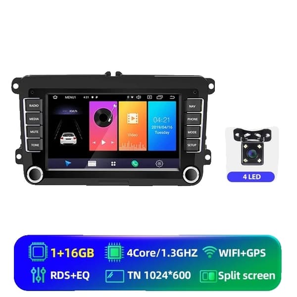 Auton monimedia soitin, Android 11, Carplay, 1G 16G CAM 1G 16G Cam
