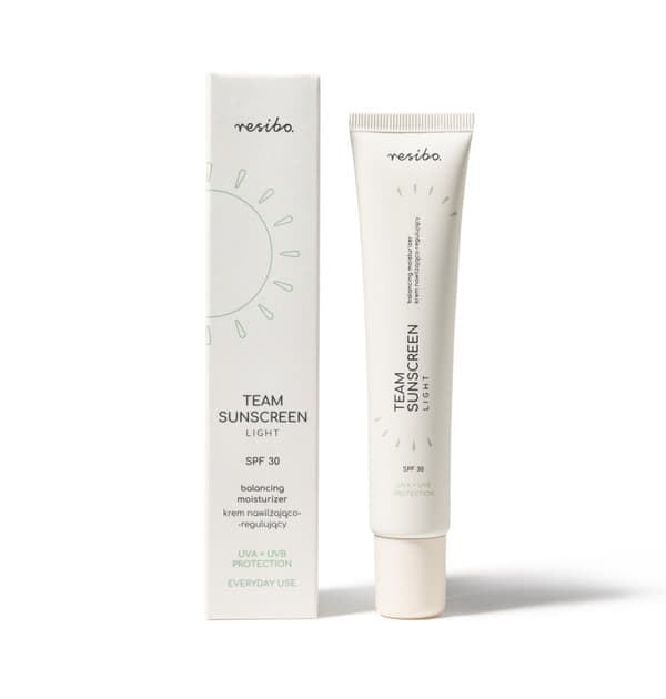 Resibo TEAM SUNSCREAN lätt fuktgivande och reglerande kräm SPF 30, 40 ml