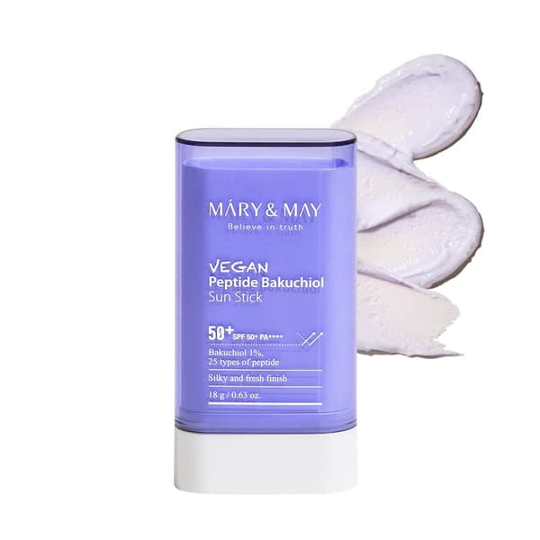 Mary&May Vegan Peptide Bakuchiol Sun Stick SPF50+ PA++++ 18g - Vegaaninen suojavoide tikun muodossa
