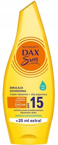 DAX SUN Emulsion SPF15 KAKAOSMÖR ARGANOLJA för solbad 175 ml