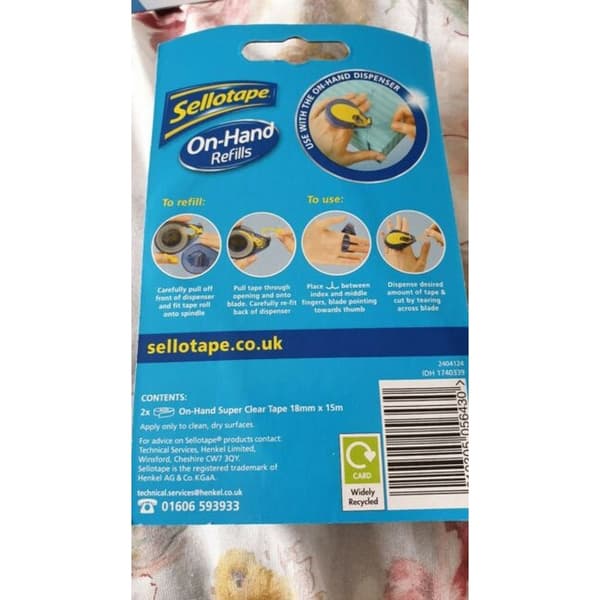 Sellotape On Hand Refill (pakke med 2)