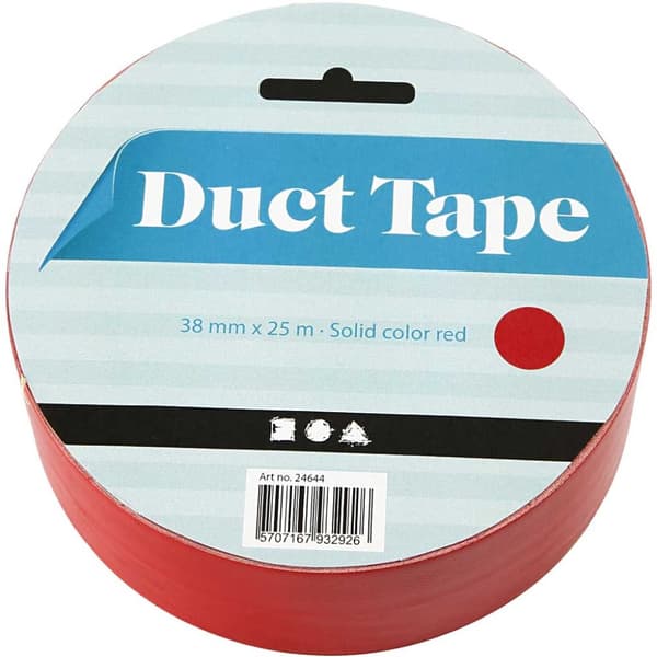 Textiltejp - 38 mm - Röd - 25 m