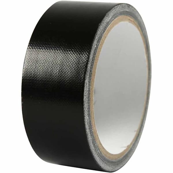Textiltejp - 38 mm - Svart - 25 m