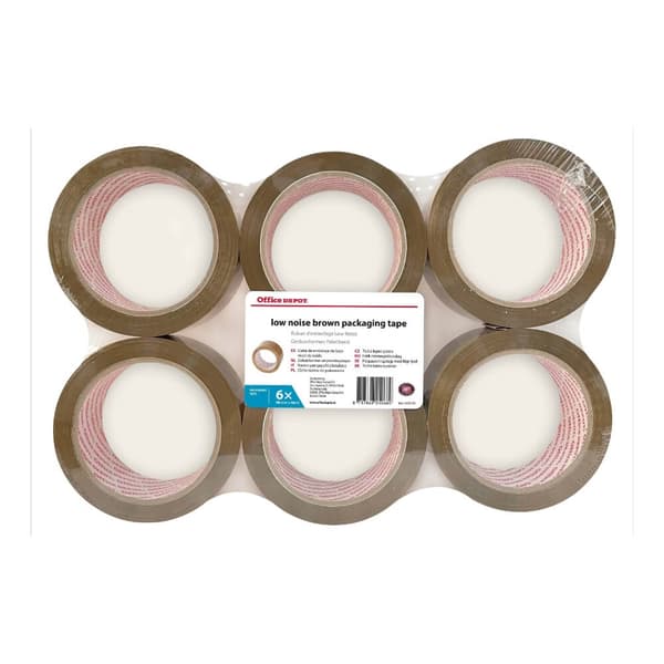 12-pack Packtejp Office Depot 50mm x 66m Brun