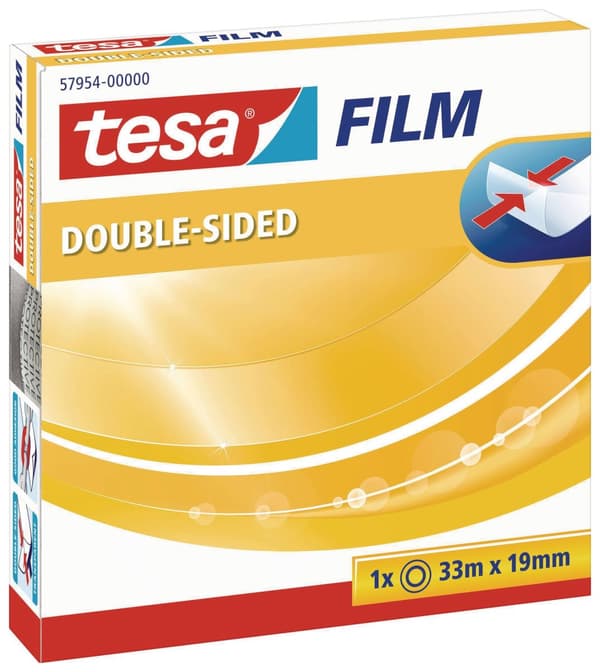 Dubbelhäftande tejp TESA 33mx19mm klar