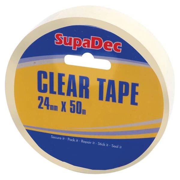 SupaDec Klar tejp Clear 50m x 24mm