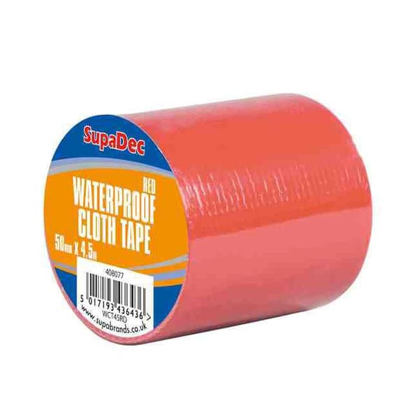 SupaDec Vandtæt tape af stof Red 4.5m x 48mm