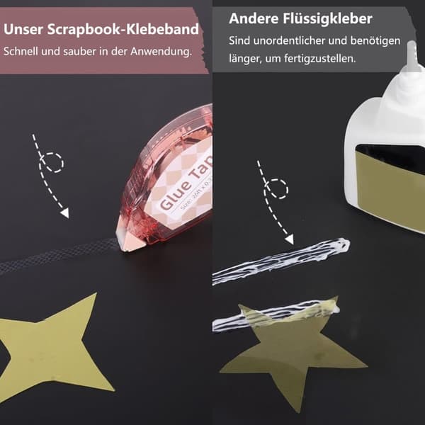 Dubbelhäftande Tejprulle 6-Pack med Rullapplikator，permanent