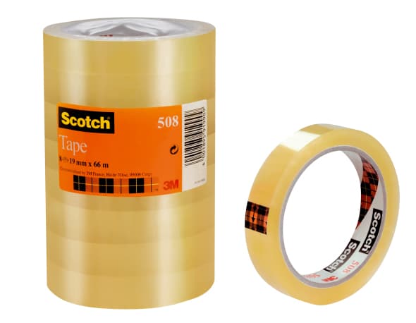 Tejp Klar Scotch 508 - 76 mm centrum - 19mm x 66m - 8st
