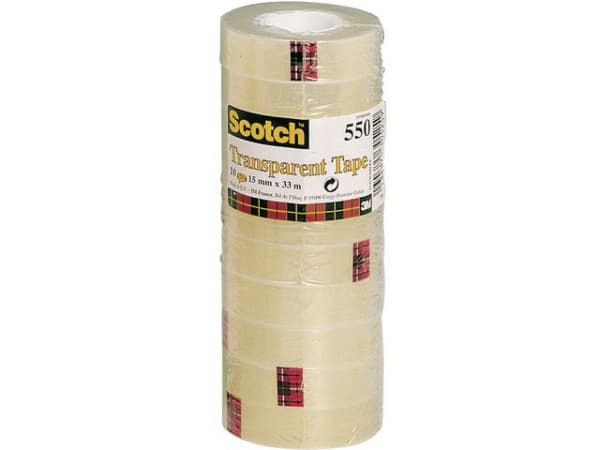 Disktape Scotch 550 15Mmx66M Transp. (10 ruller) (1 stk.)