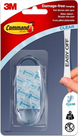 3M Command Oval transparent krok, 1 krok 2 strips (1 stk.)