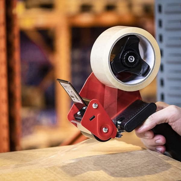Safety Tape Dispenser 960 - RAPESCO - för bredd 50 mm - slitstarkt stål - justerbar rullbroms