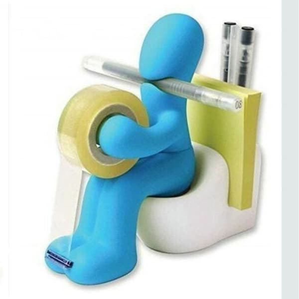 Leoie The Butt Station - Skrivbordstillbehör: Tape Dispenser Pen Memo Cliphållare för förvaring (slumpmässig färg)