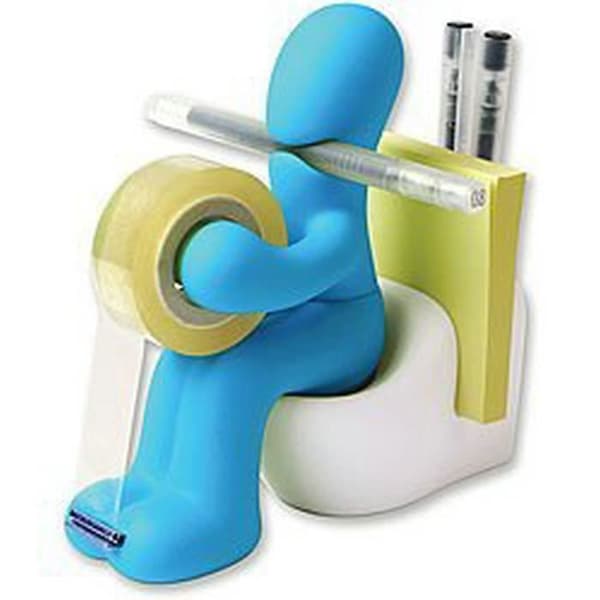 Leoie The Butt Station - Skrivbordstillbehör: Tape Dispenser Pen Memo Cliphållare för förvaring (slumpmässig färg)