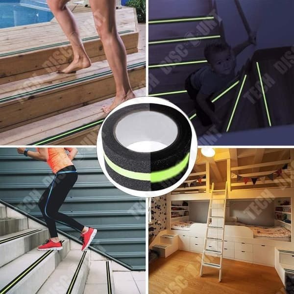 TD® Frosted Anti-Slip Tejp Ljusande PVC Halkfria golv och trappor bredare och tjockare