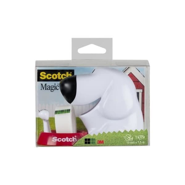 Hundslangupprullare - SCOTCH - 19 mm x 7,5 m - Vit, svart och röd