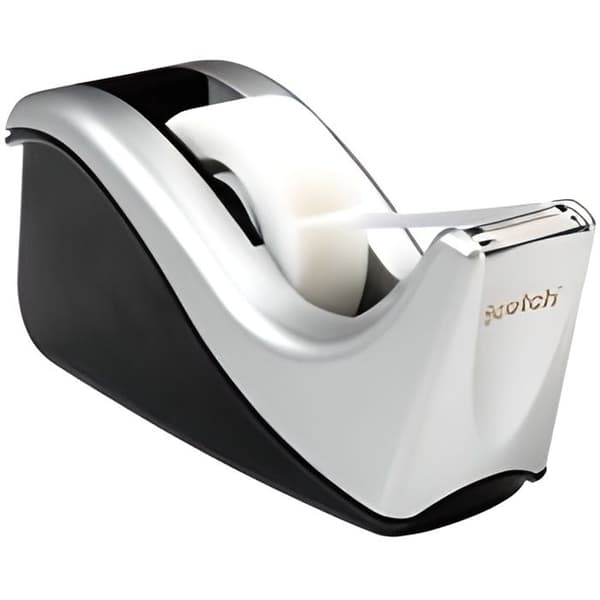 Tejpdispensator - Scotch - C60 - Svart silver - Bågdesign - Återuppladdningsbar