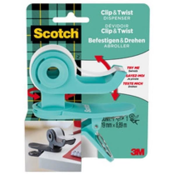 scotch scotch clip & twist tape dispenser, turkossvartAllmänna tjänster Scotch Clip & twist tape dispenser