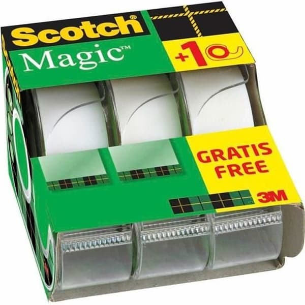 SCOTCH 3-pack dispenser med Caddy Magic-tejp - 2 + 1 gratis - 19 mm x 7,5 m