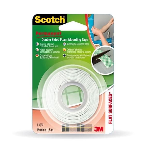 SCOTCH dubbelhäftande skumtejp 1,5mx19mm