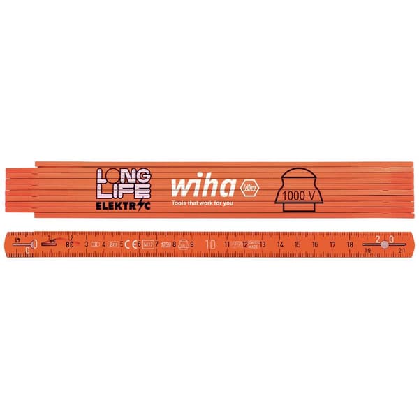 Wiha Elektriker Gliedermaßstab Longlife® 42068 Tumstock 2 m Plast